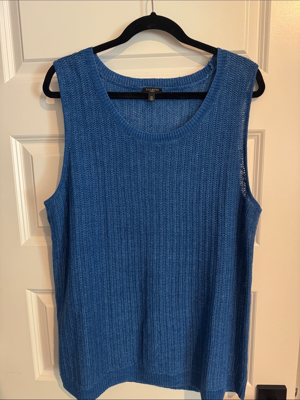 Talbots Blue Ribbed Sweater Tank Top